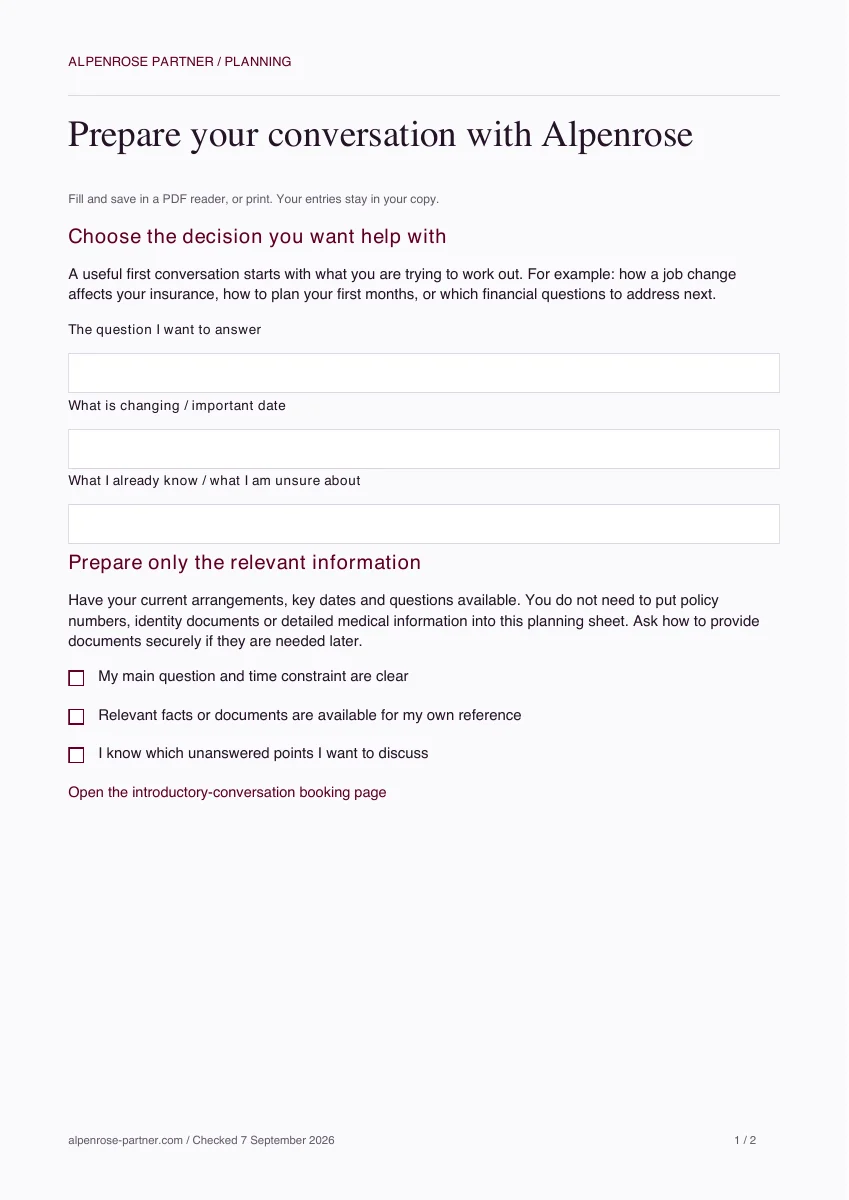 Preview of Prepare your conversation with Alpenrose